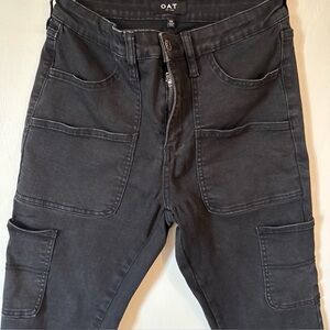 Oat New York Cargo Utility Mid-Rise Skinny Pants Black Women's Size 29